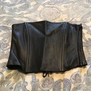 Genuine Leather Bustier - Size 9-10 - Express - Excellent Vintage Condit…